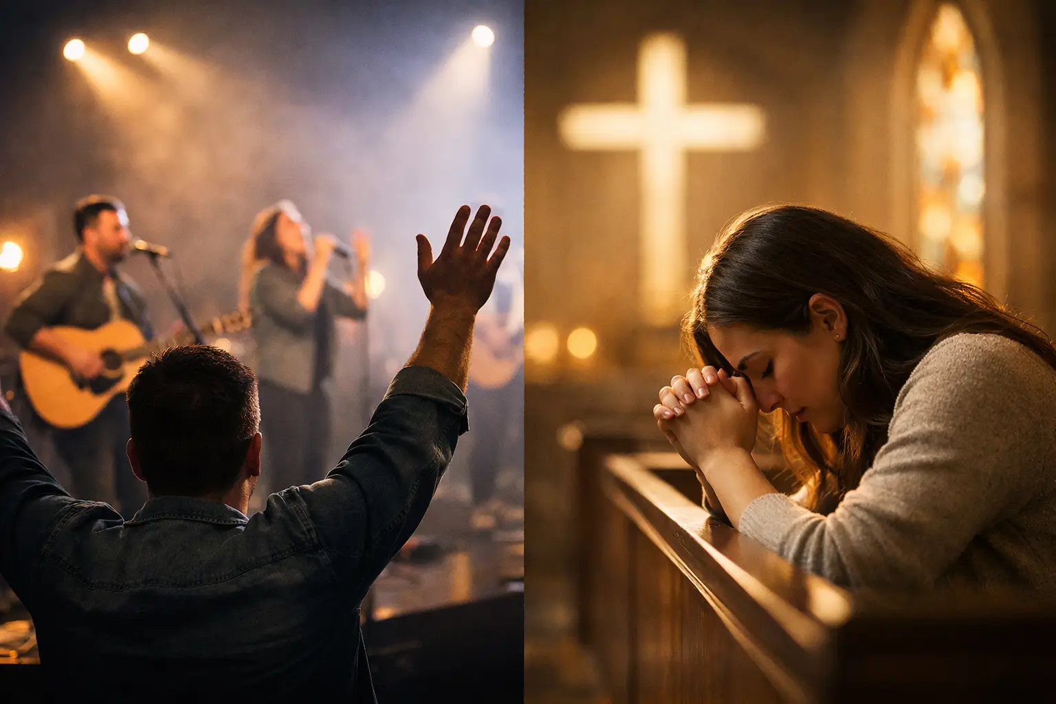 Imagen destacada de Alabanza versus adoración en la vida cristiana